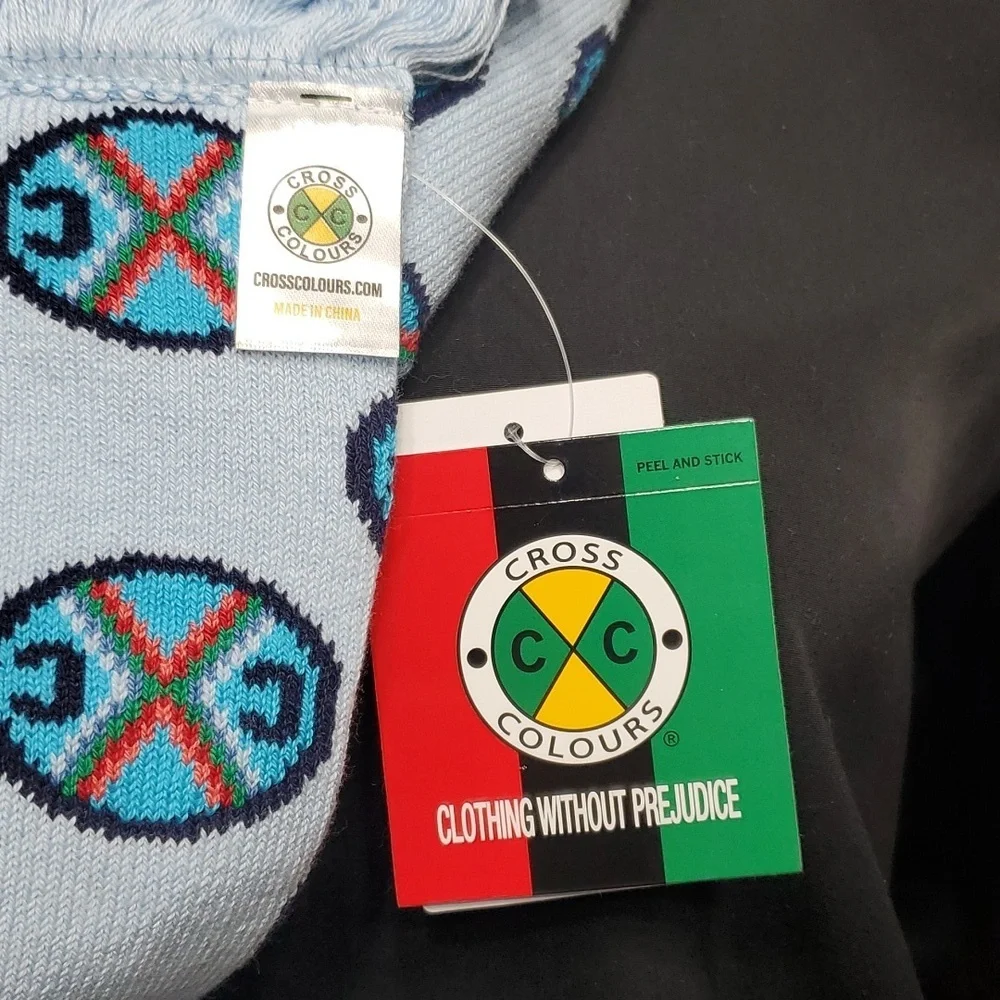 Cross Colours Scarf with Fringe Blue NWT